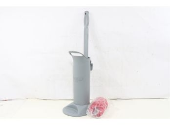 Unger Toilet Bowl Brush & Holder, 26' Gray Plastic Handle W/ Red Bristles