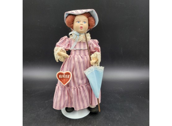 Vintage Baitz Doll - Mary Poppins Look With Umbrella - Whistling - Orig Hangtag
