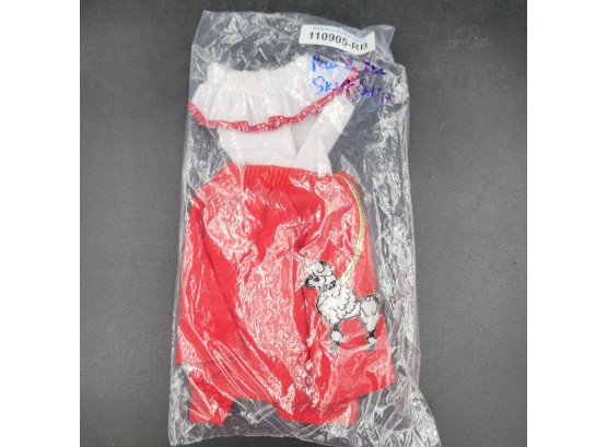 Red Poodle Skirt Outfit For Barbie Doll