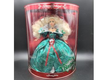 NEW IN BOX Vintage 1995 Holiday Barbie Doll - Green Dress - FACTORY SEALED