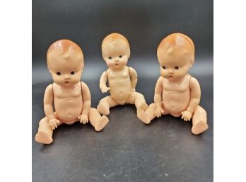 Lot Of 3 Vintage 7' Hard Plastic Baby Dolls - Possibly Ideal