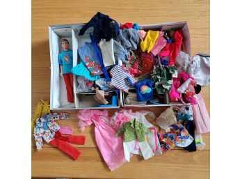 Lot Of Vintage Barbie Dolls, Clothing, Case And Accessories