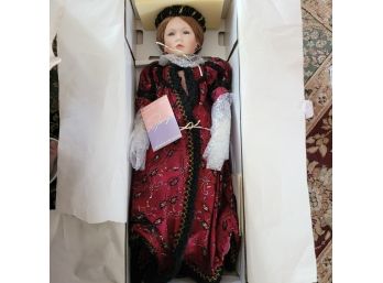 27' Porcelain William Tung Doll 'lady Hester' With Tag And In Original Box