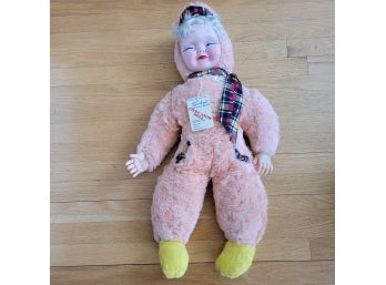 RARE Vintage 27' Cindy Snow Rubber Face Pink Plush Doll 1958 By Timely Toys