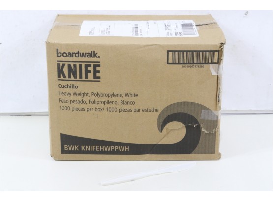 Boardwalk Heavyweight Polypropylene Cutlery, Knife, White, 1000/Carton