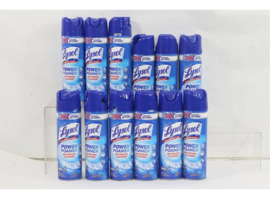 12 Cans Of Lysol Power Foamer Bathroom Cleaner, 24 Oz Aerosol Spray.