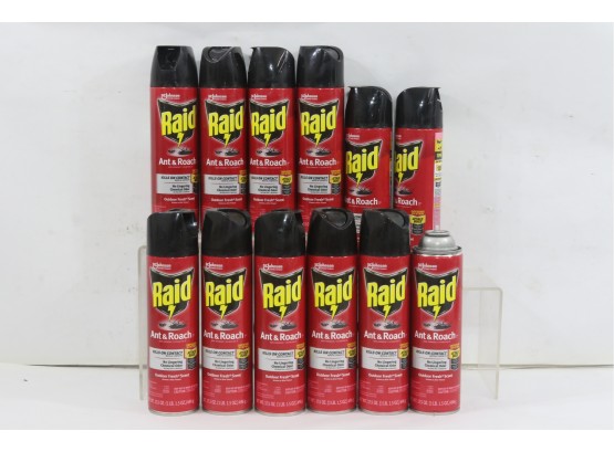 12 Cans Of SCJ RAID Ant & Roach Killer, 17.5-oz. Aerosol Can