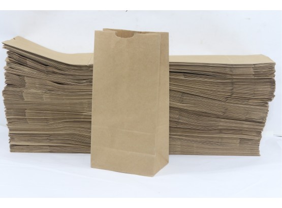 Approximately 400 Of 12# AJM Kraft Paper Grocery Bags EX-HEAVY 7' Wide 4.5' Deep 13 3/4' Tall