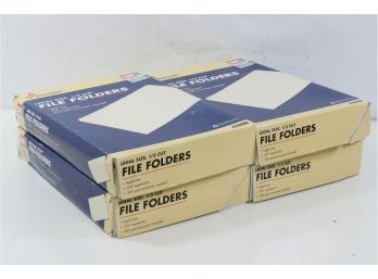 4 Boxes Of SKILCRAFT File Folders,3/4' Expansion,1/3-Cut,Legal,100BX, Manila