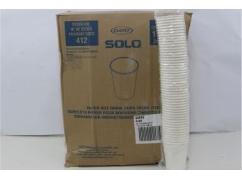 Solo Polycoated Hot Paper Cups, 12oz, White, 1000 Cups