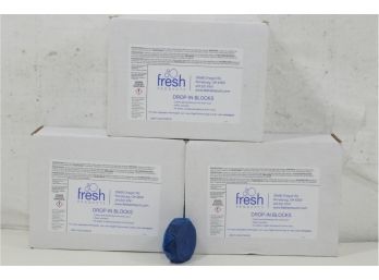 3 Boxes Of Fresh Products  Drop-in Tank Non-para Cleaner Block, Unscented, Blue, 24/box