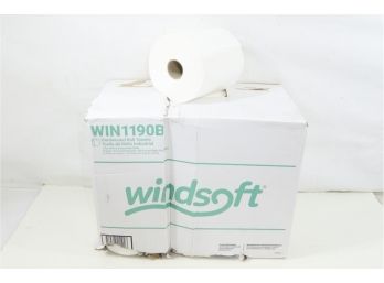 12 Rolls Of Windsoft Hardwound Roll Towels, 8 X 600 Ft, White