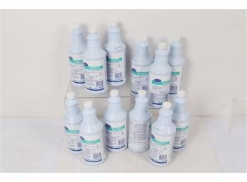 12 Bottles Of  Diversey Crew Neutral Non-Acid Bathroom Disinfectant 1 Qt Squeeze Bottle