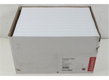 Universal Computer Paper, 20lb, Perforated Margins, 2400 Sheets