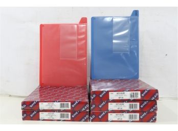 5 Boxes Of Smead Poly End Tab Out Guides Red & Blue Letter Size 2 Pockets