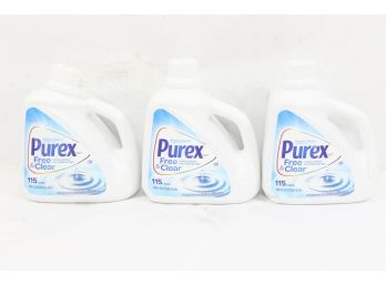 4 Purex Liquid Laundry Detergent, Free & Clear, 150 Fluid Ounces, 115 Loads