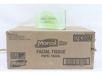 30 Boxes Of Marcal PRO 100 Recycled Convenience Pack Facial Tissue 2-Ply White 100/Sheets