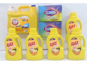 Group Of 8 Laundry Detergent Includes Clorox, Ajax & Arm & Hammer
