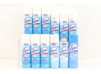12 Lysol Professional Disinfectant Spray 19 Oz. Includes Sring Waterfall, Crisp Linen & Fresh Scent