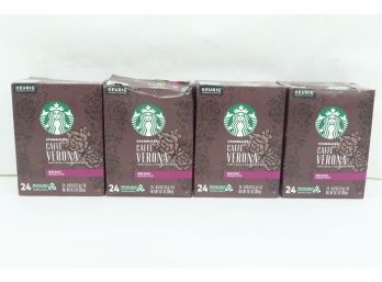 4 Boxes Of Starbucks Caffe Verona Dark Roast Keurig Coffee K-Cups Pods 24/box BB 9/922
