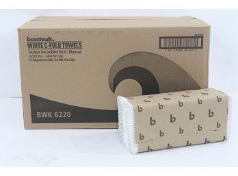 12 Packs Of Boardwalk C-Fold Paper Towels Bleached White 200 Sheets/Pack