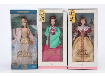 3pc Dolls Of The World Barbie Vikings, Holland, Korean Court