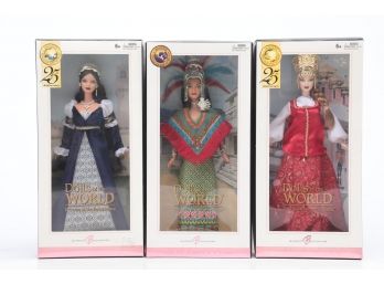 3pc Dolls Of The World Barbie Imperial Russia, Ancient Mexico, Renaissance