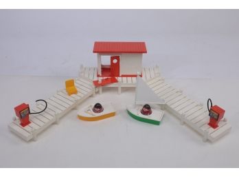 Vintage Wee Boat Dock And Gas Playset