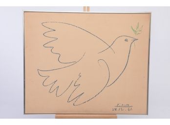 Pablo Picasso ' Dove Of Peace' Lithograph, Signed In Plate