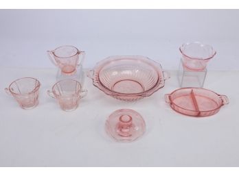 Lot Of Pink Glass