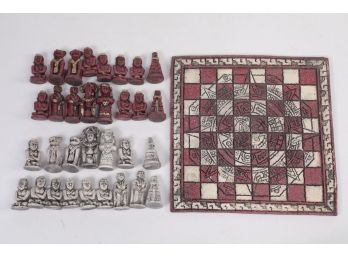 Complete Aztec Themed Chess Set
