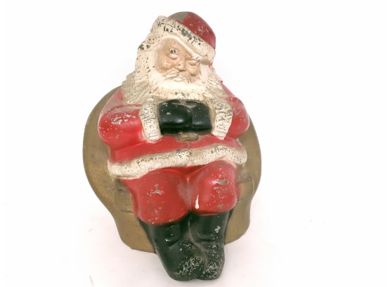 Vintage Sleeping Santa Coin Bank From People's Bank,  Barre Vt