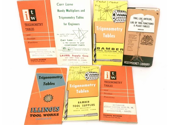Machinist Booklets, Trigonometry Tables