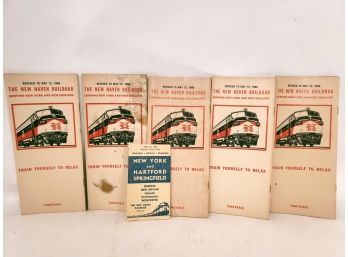 Grouo Of 1969 New Haven Railroad Ephemera Time Schedules