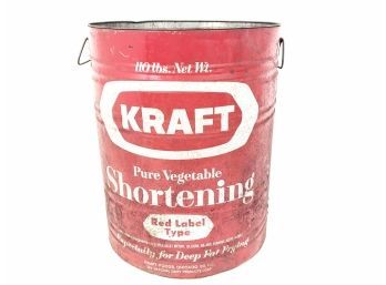 Large Kraft Shortening  110 Pound Tin Canister 20' Tall