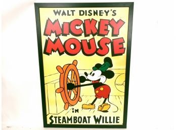 Large Walt Disney Mickey Mouse Steamboat Willy Wall Art