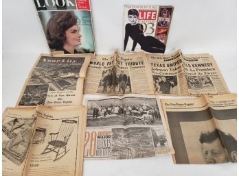 Vintage Newspaper Lot,  1960s, Kennedy And More