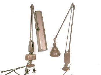 Pair Of Industrial Articulating Lights Lamps