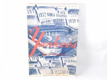 1953 Yankees Red Sox Score Card Program, Mickey Mantle Era