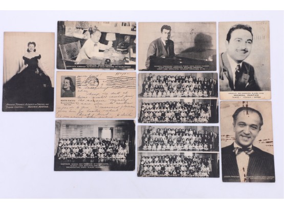 9 1920's Martone Studio Waterbury CT Postcards - Music Teaching / Broadcasting