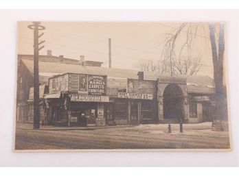 RARE Early 1900's RPPC Waterbury Corner Bank & Grand Street With Detailed Documentation On Back