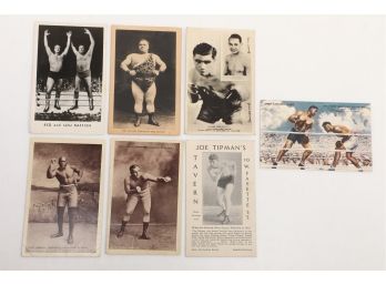 7 Boxer / Wrestler Postcards
