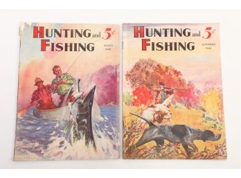 2 1940 Issues 'Hunting & Fishing' Magazine Aug & Sept