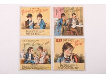 4 Tarrant's Seltzer Aperient Fold Out Victorian Trade Cards