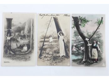3 Early 1900 French Artistic Picture Postcards