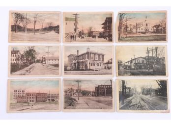 8 Early 1900's Hand Colored Waterville Conn Postcards