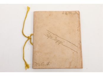 Late 1800's Young Girl's Scrap Book 'Life's Voyage' Perhaps School Project