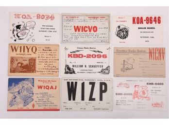9 1950-60's Waterbury Ham Radio Postcards