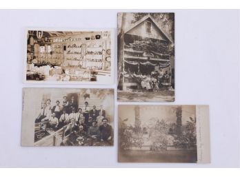 4 Early 1900's RPPC's Scenes Of Waterville CT