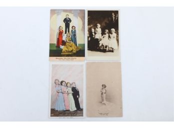 4 Early 1900's Postcards - The Doll Family